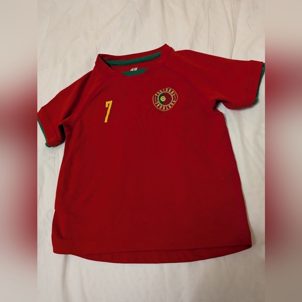 Portugal Soccer Shirt Red Quick Dry Kids Size 2-4 Years New Without Tags - Picture 8 of 10